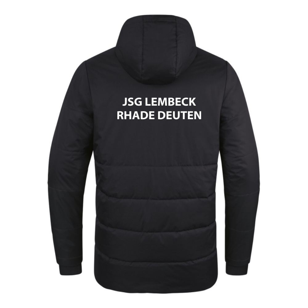 JSG Lembeck Rhade Deuten Coachjacke Team mit Kapuze schwarz-weiß
