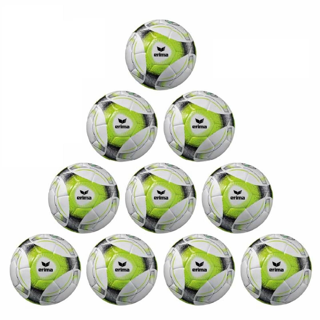 Erima Ballpaket 10x Hybrid Trainingsball Lite 350g grün inkl. Ballsack