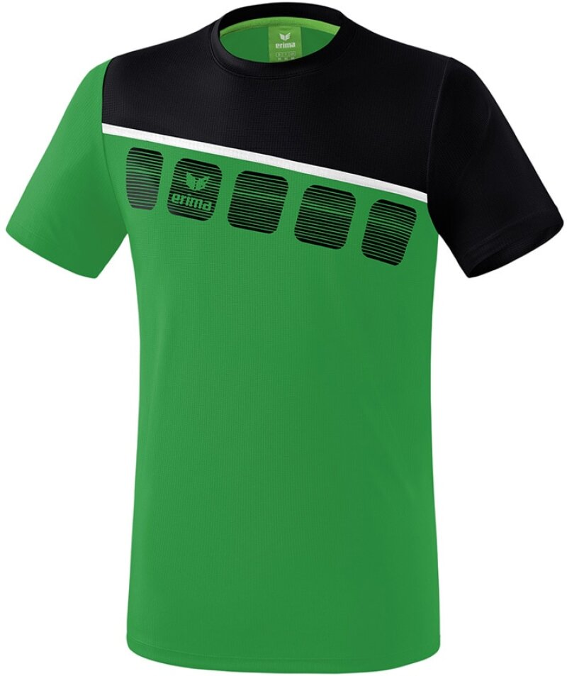 Erima 5-C T-Shirt smaragd-schwarz-weiß