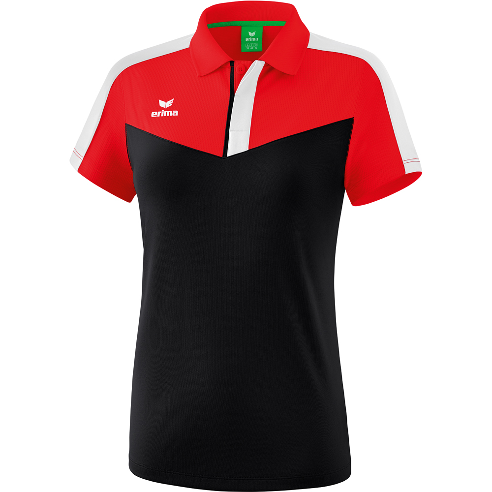 Erima Damen Poloshirt Squad rot-schwarz-weiß