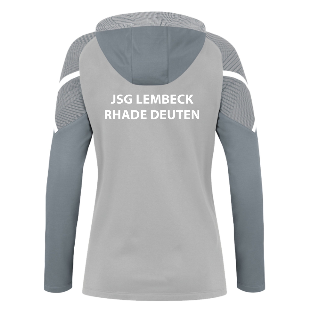 JSG Lembeck Rhade Deuten Damen Performance Kapuzenjacke grau-weiß