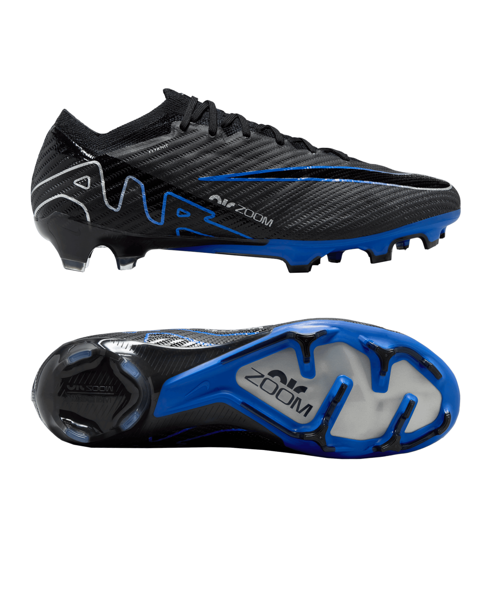 Nike Fußballschuh Air Zoom Mercurial Vapor XV Elite FG Shadow schwarz silber blau