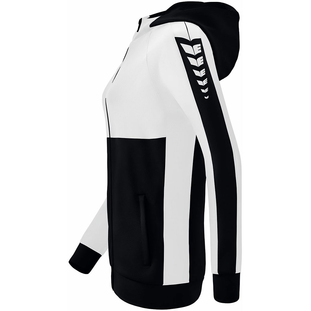 Erima Damen Trainingsjacke mit Kapuze Six Wings schwarz-weiß