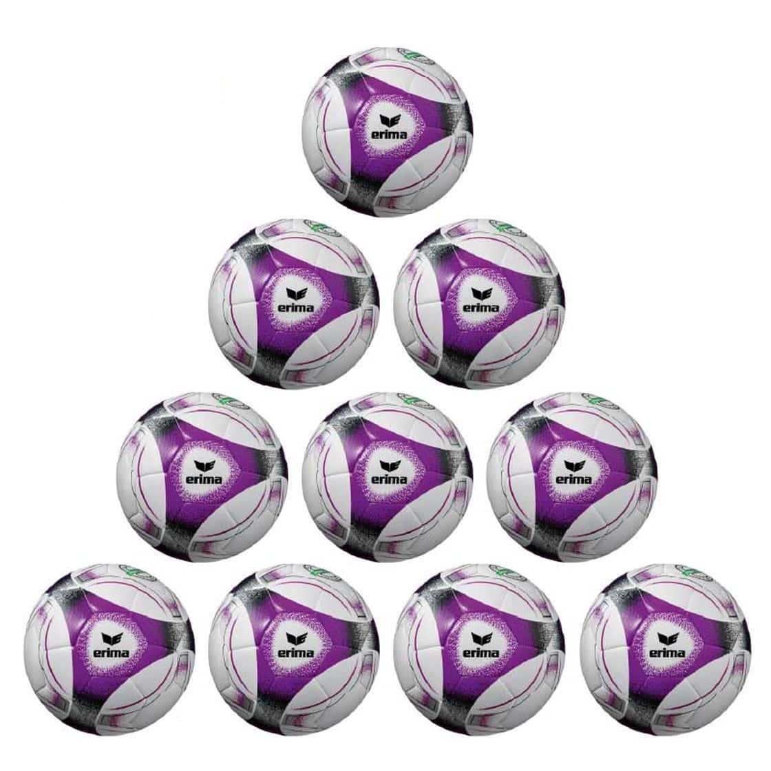 Erima Ballpaket 10x Hybrid Trainingsball Lite 290g violett inkl. Ballsack