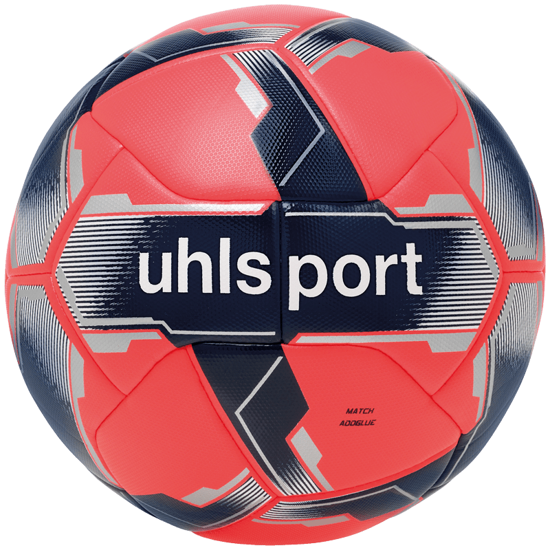 Uhlsport Fußball Match Addglue Größe 5 fluo rot/marine/silber