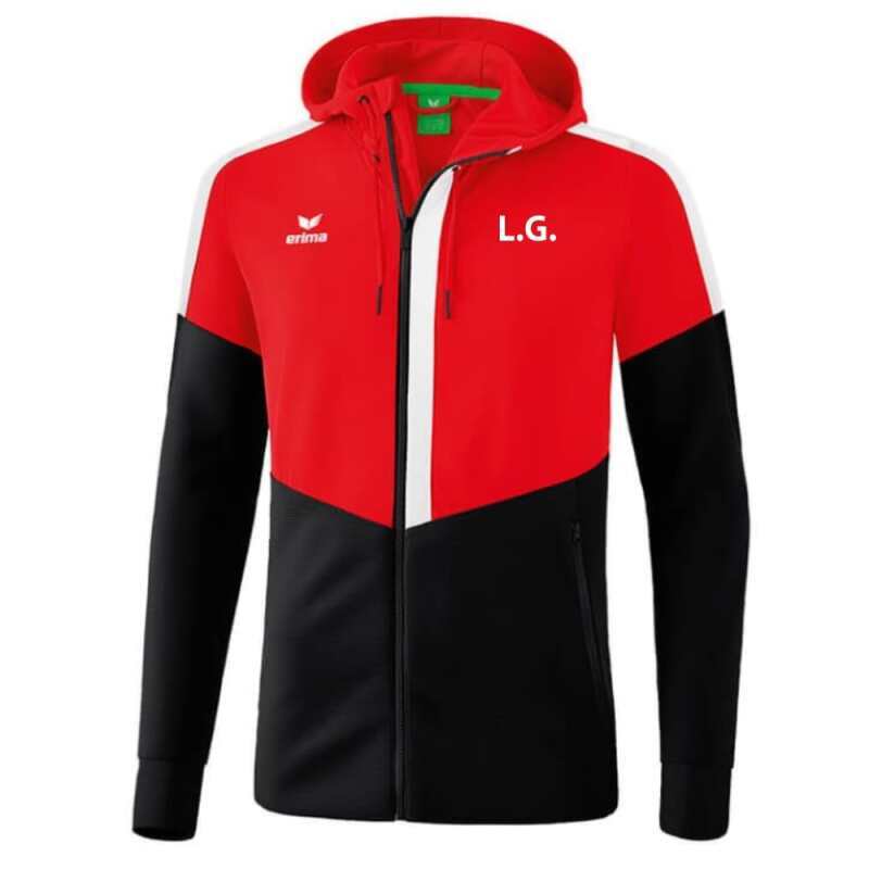 LG Braunschweig Erima Herren Squad Trainingsjacke mit Kapuze rot-schwarz