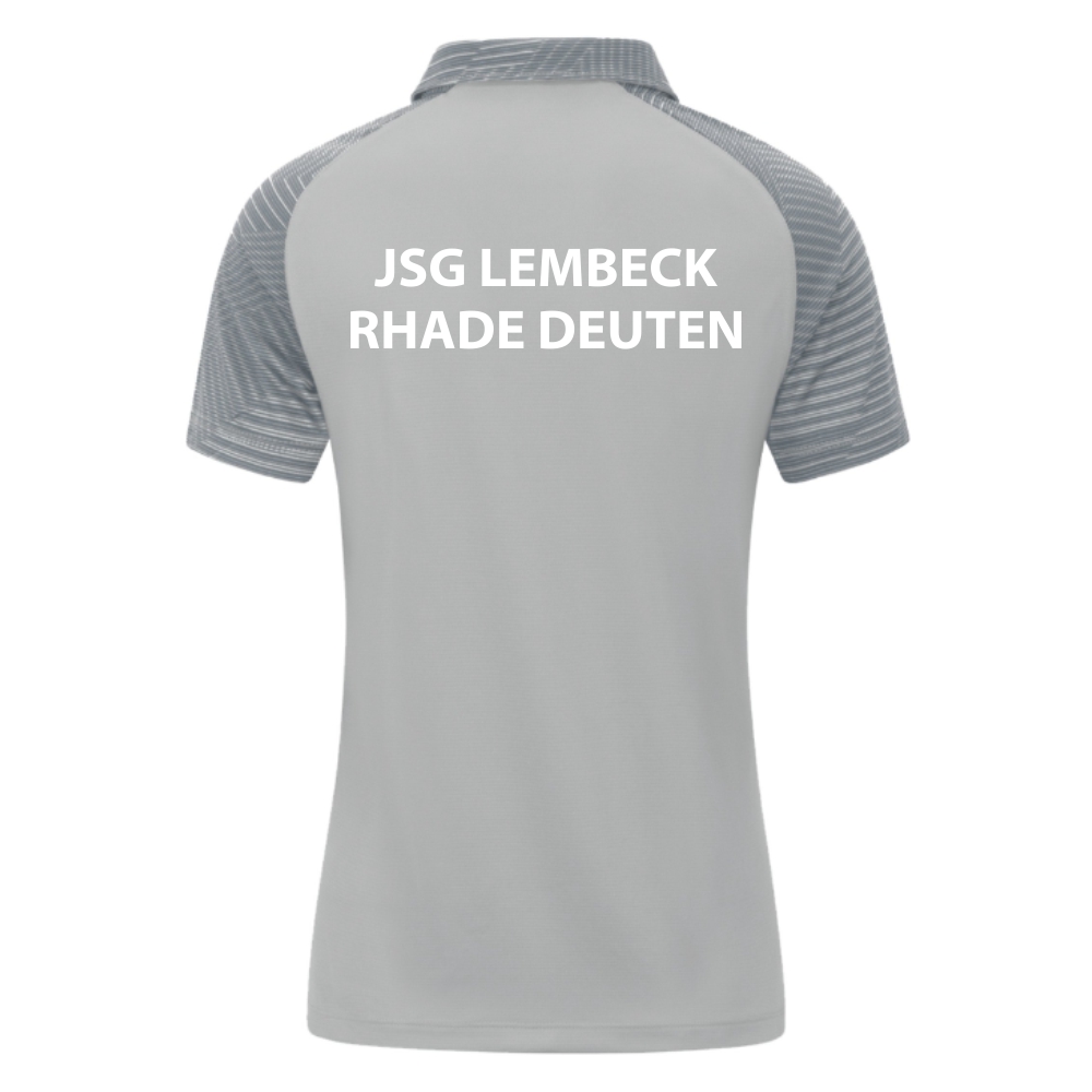 JSG Lembeck Rhade Deuten Performance Damen Polo Shirt grau-weiß