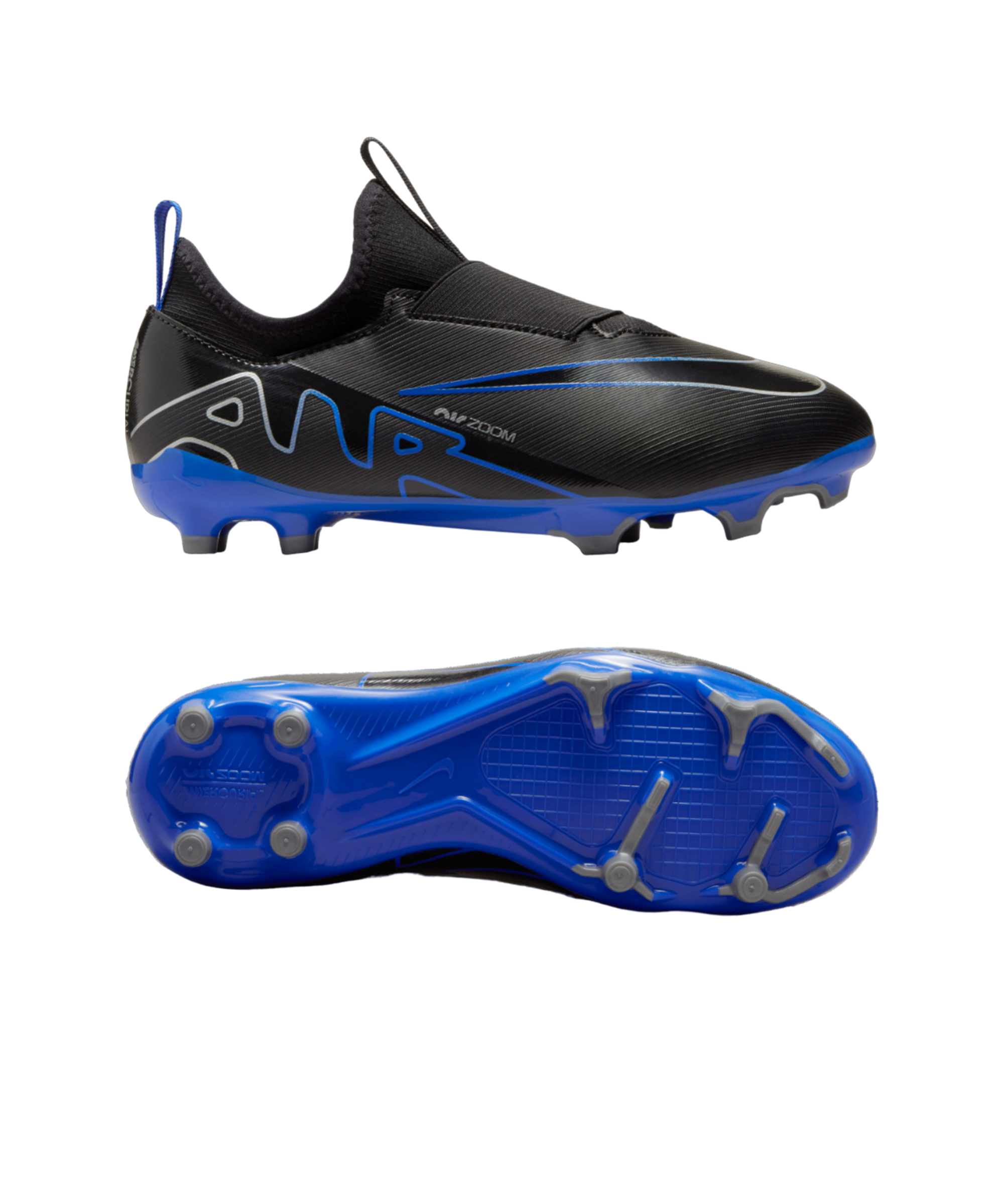Nike Fußballschuh Kinder Air Zoom Mercurial Vapor XV Academy FG/MG Shadow schwarz silber blau