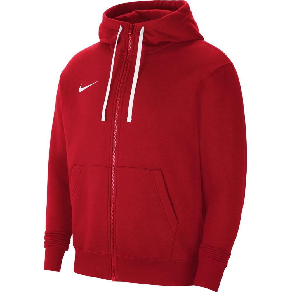 Nike Herren Full Zip Fleece Hoodie Park 20 rot-weiß
