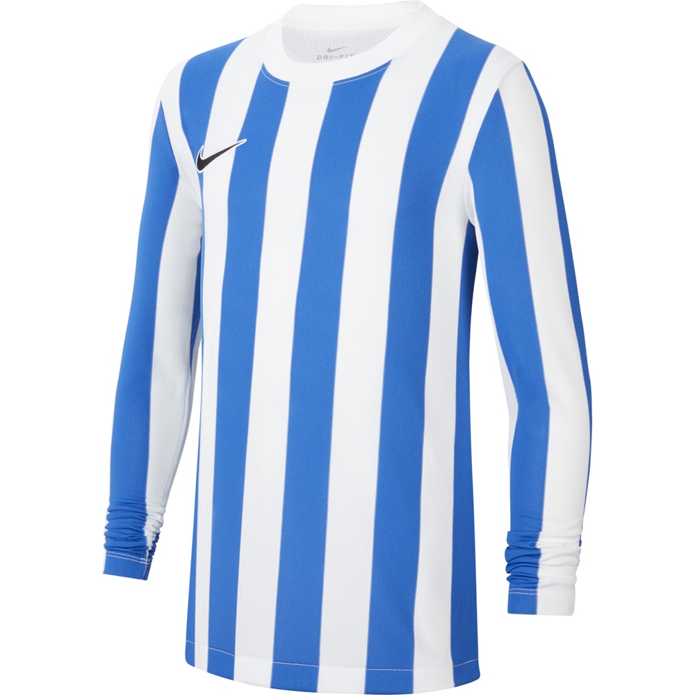 Nike Kinder Langarm Trikot Striped Division IV weiß-blau