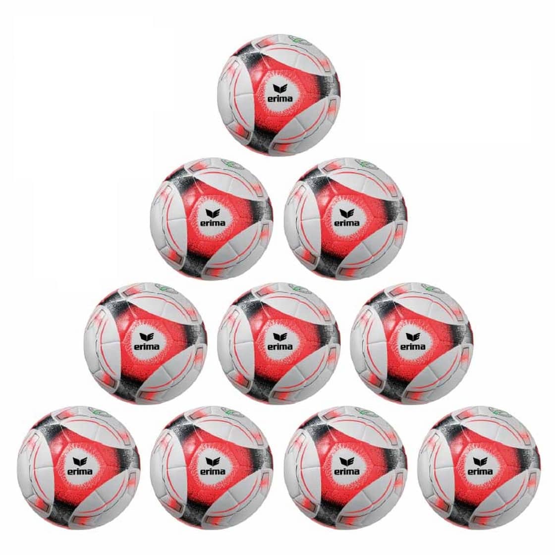 Erima Ballpaket 10x Hybrid Trainingsball Lite 350g rot inkl. Ballsack