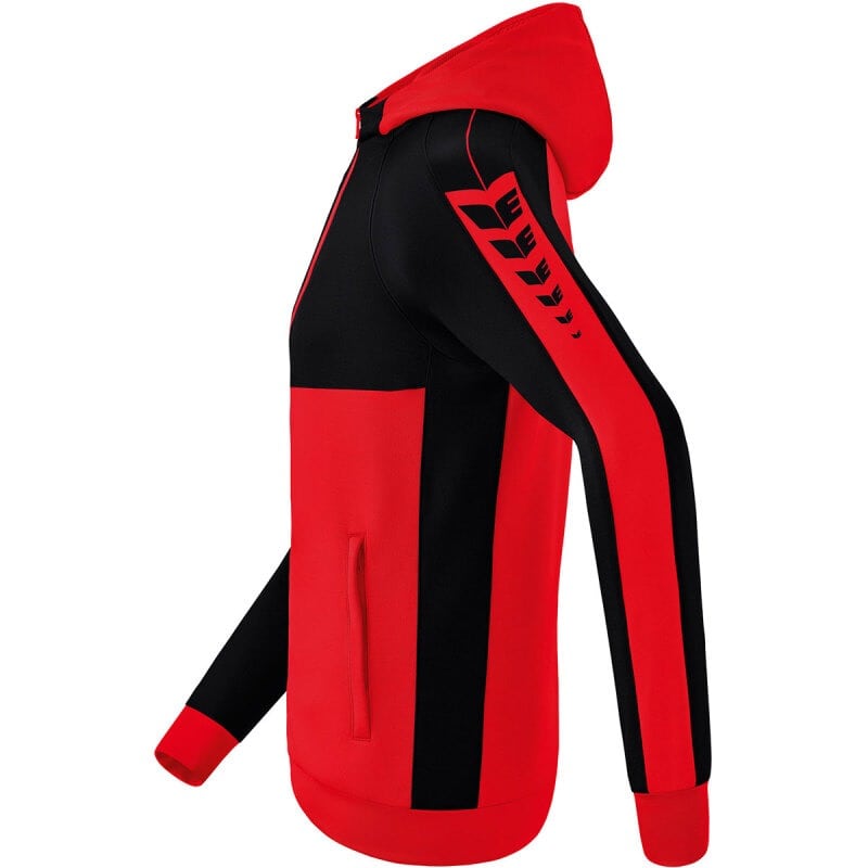 Erima Kinder Trainingsjacke mit Kapuze Six Wings rot-schwarz
