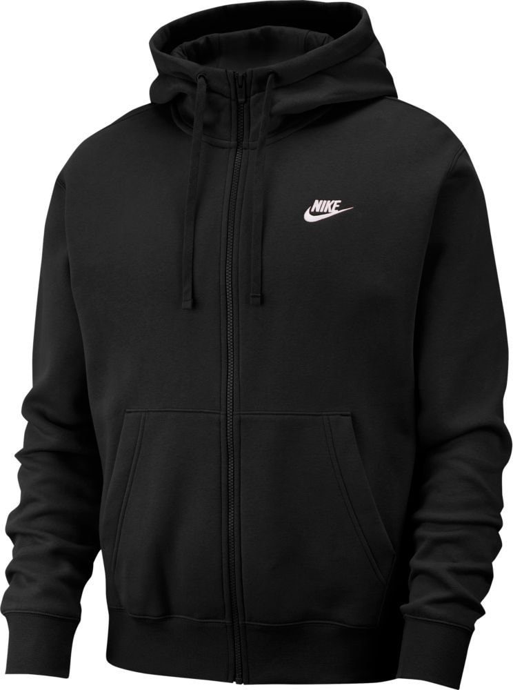Nike Sportswear Club Herren FZ Fleece Hoodie schwarz-weiß