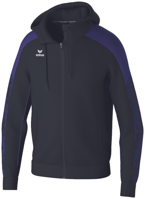 Erima Kinder EVO STAR Trainingsjacke mit Kapuze schwarz ultra violet