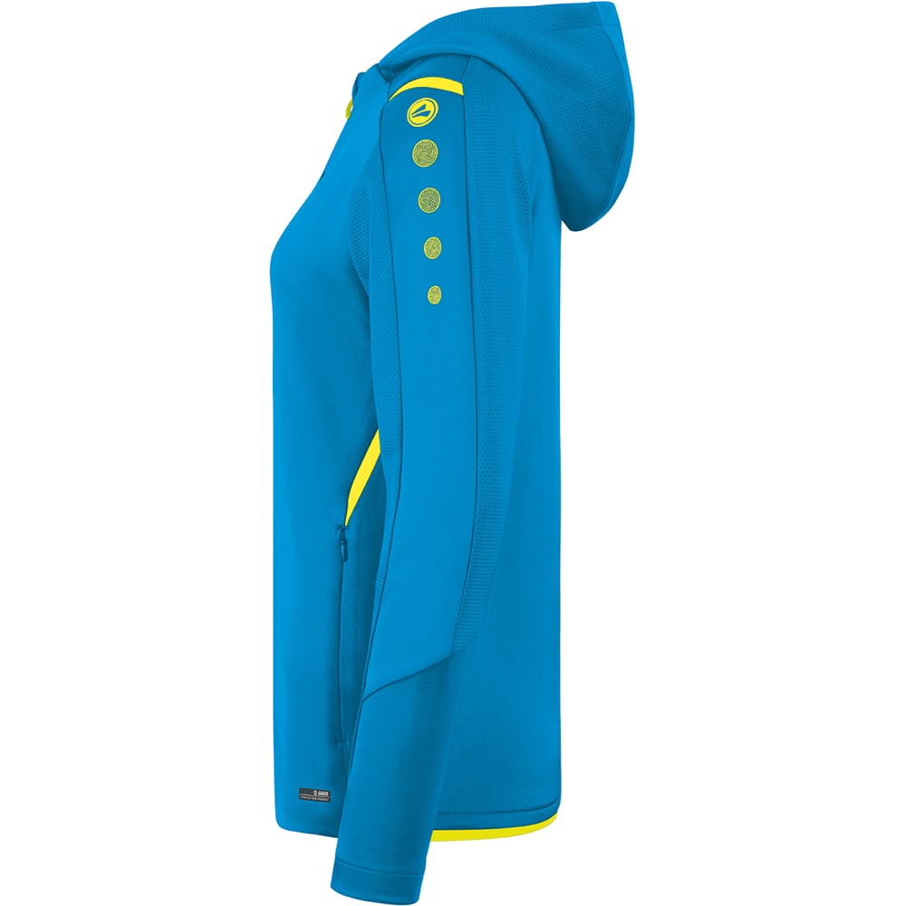 Jako Damen Trainingsjacke mit Kapuze Challenge blau-gelb