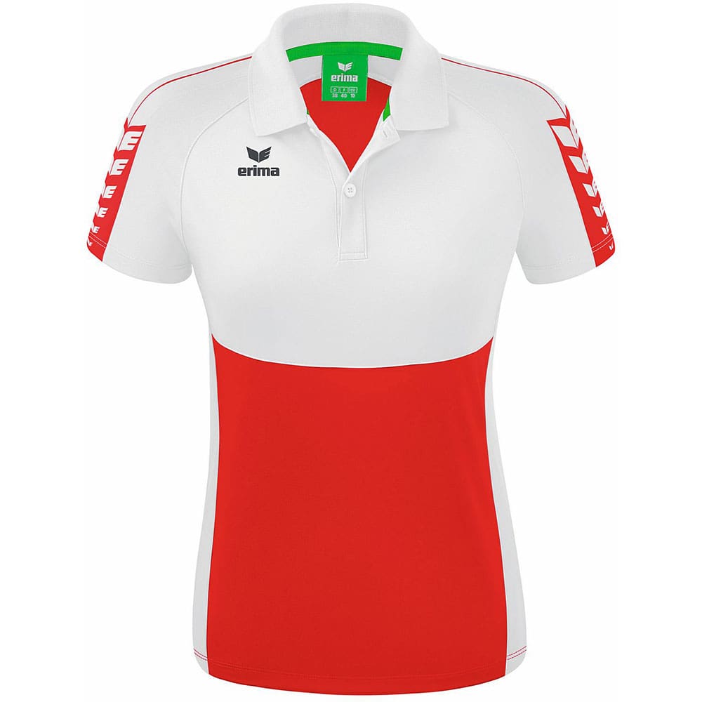Erima Damen Polo Shirt Six Wings rot-weiß