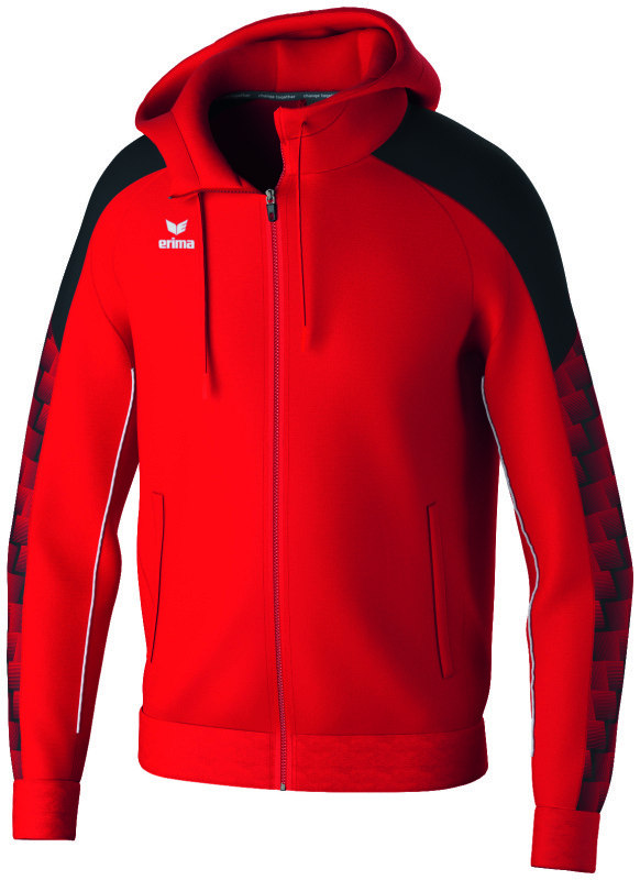 Erima EVO STAR Trainingsjacke mit Kapuze rot schwarz