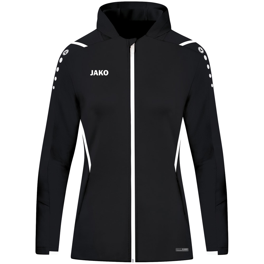 Jako Damen Trainingsjacke mit Kapuze Challenge schwarz-weiß