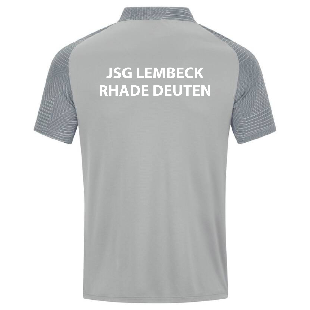 JSG Lembeck Rhade Deuten Performance Kinder Polo Shirt grau-weiß