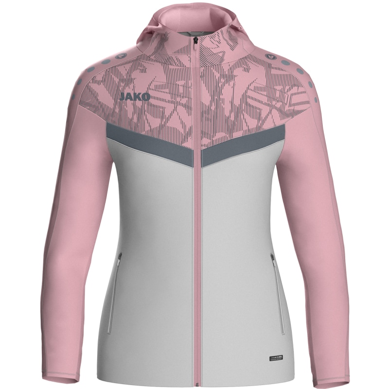 Jako Damen Kapuzenjacke Iconic  soft grey/dusky pink/anthra light