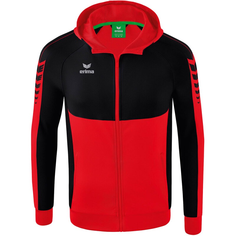 Erima Kinder Trainingsjacke mit Kapuze Six Wings rot-schwarz