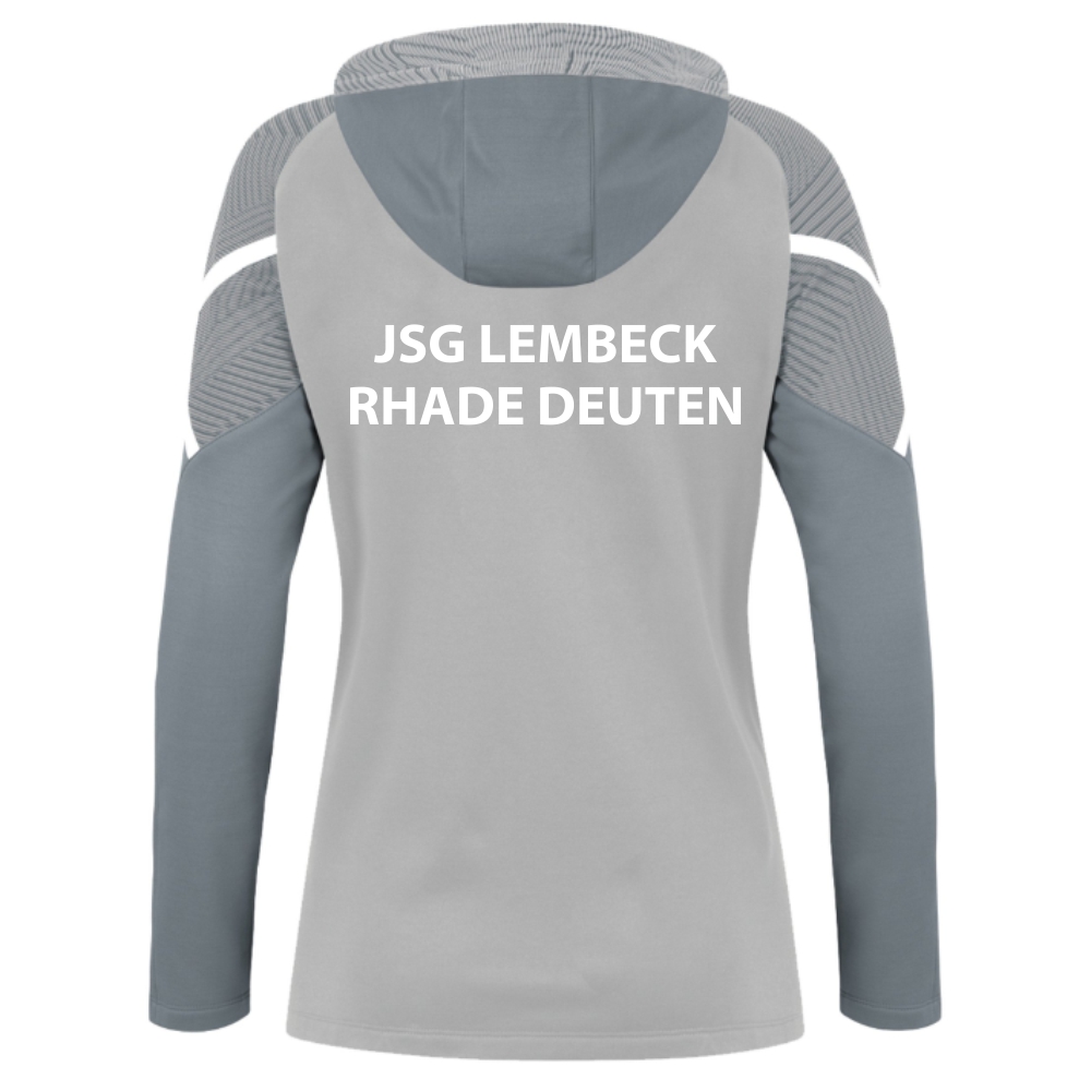 JSG Lembeck Rhade Deuten Performance Damen Kapuzensweat grau-weiß