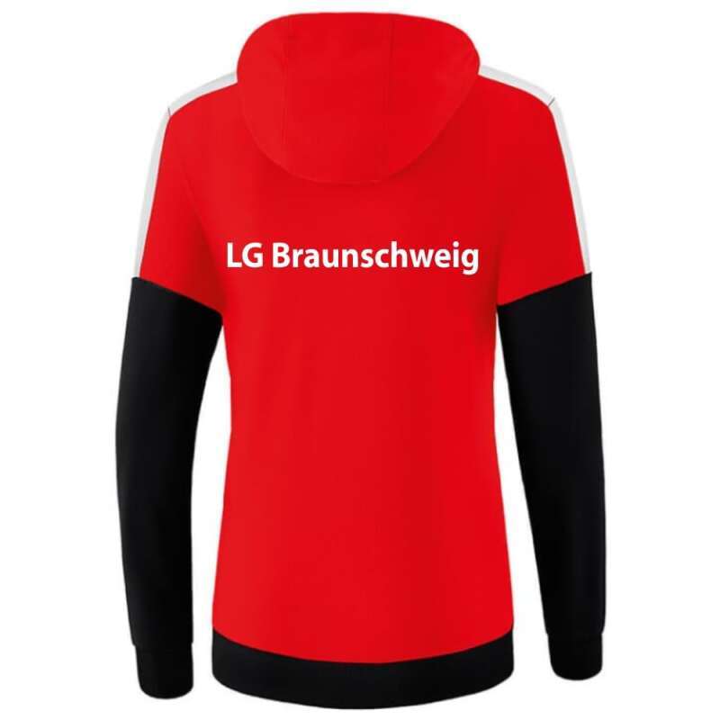 LG Braunschweig Erima Damen Squad Hoodie rot-schwarz