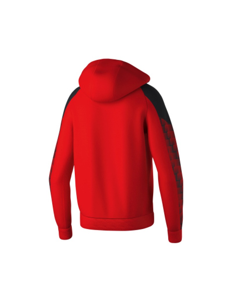 Erima Kinder EVO STAR Trainingsjacke mit Kapuze rot schwarz