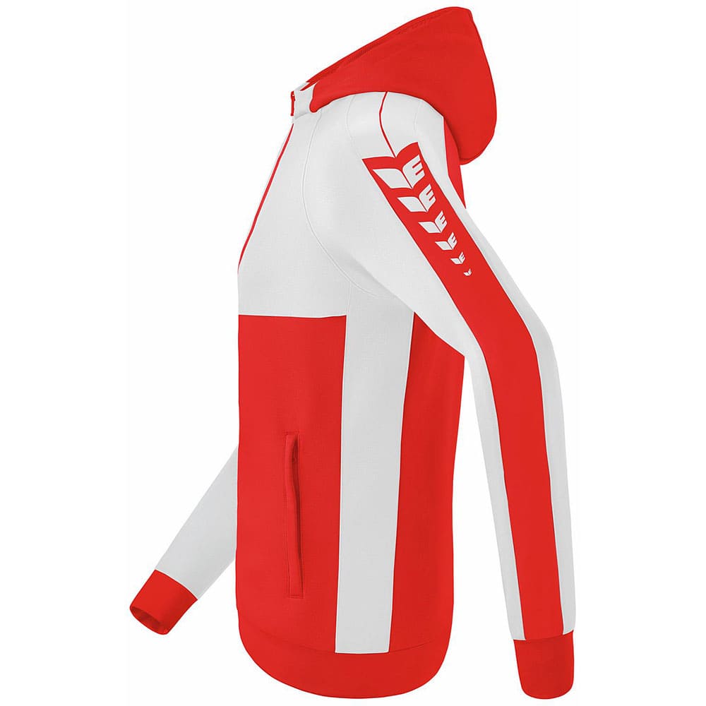 Erima Kinder Trainingsjacke mit Kapuze Six Wings rot-weiß