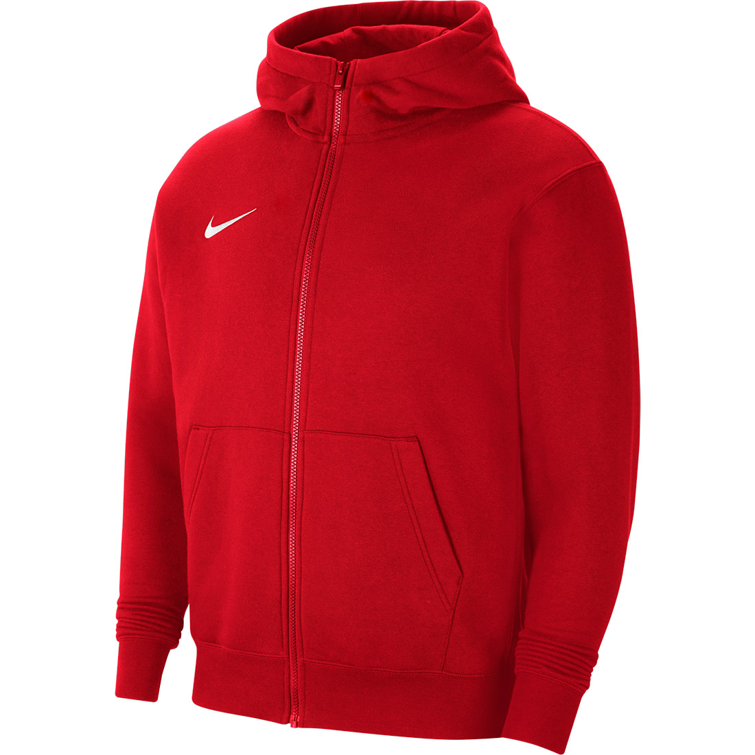 Nike Kinder Full Zip Fleece Hoodie Park 20 rot-weiß