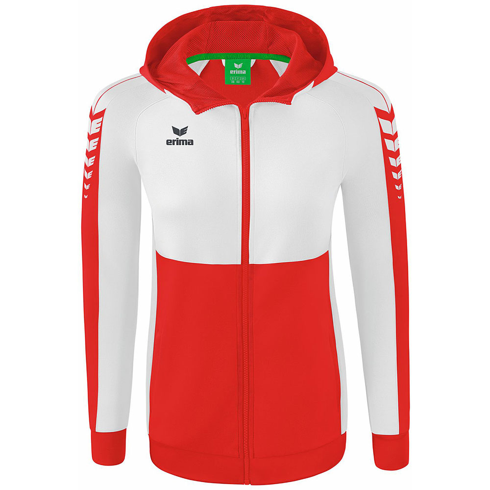 Erima Damen Trainingsjacke mit Kapuze Six Wings rot-weiß
