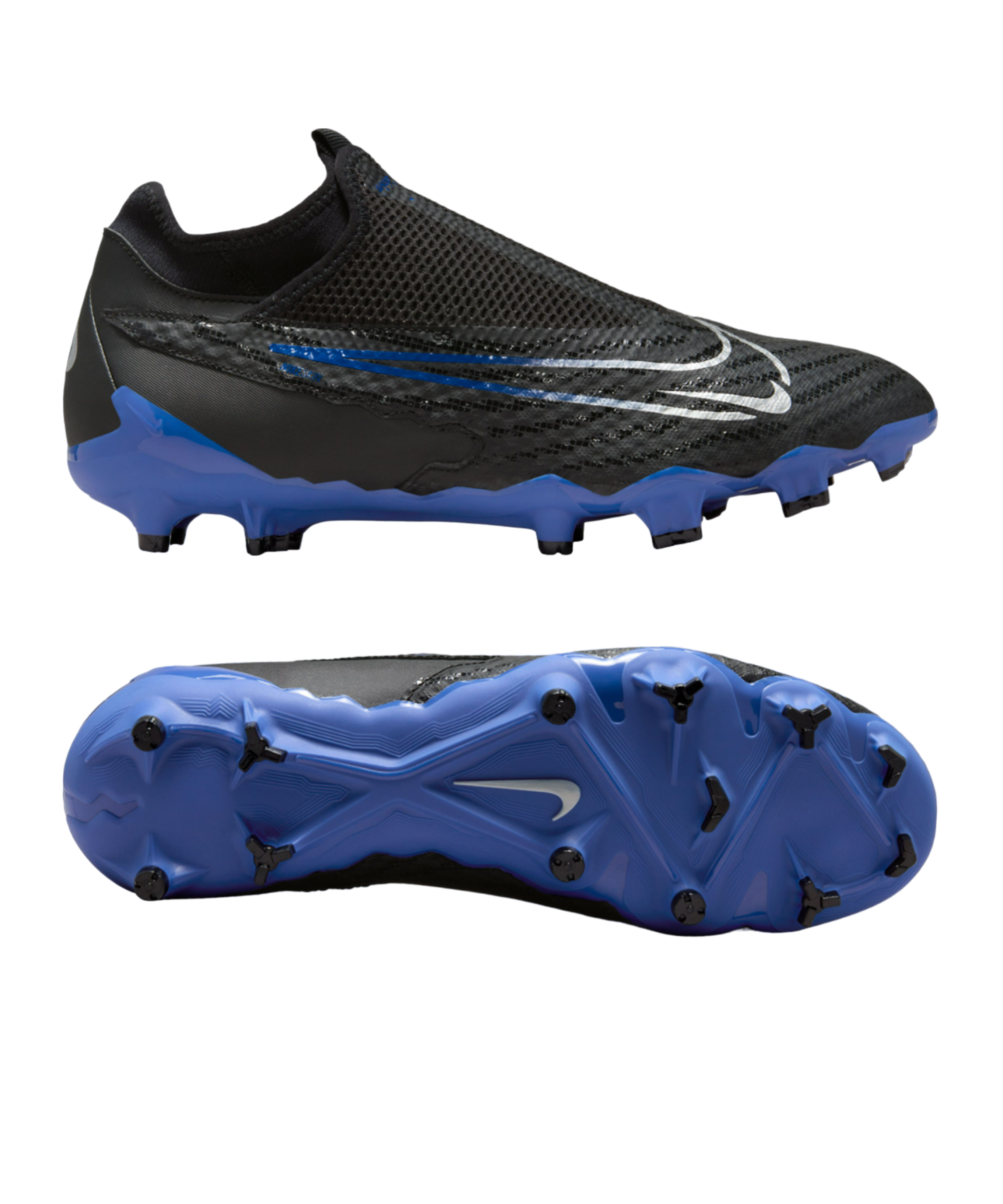 Nike Fußballschuh Phantom GX Academy DF FG/MG Shadow schwarz silber blau