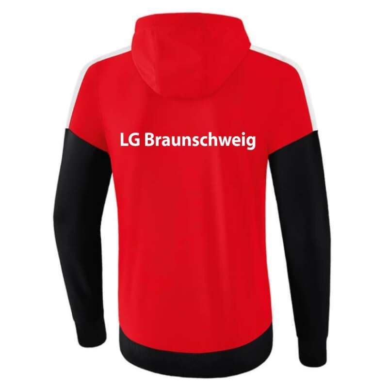 LG Braunschweig Erima Kinder Squad Trainingsjacke mit Kapuze rot-schwarz