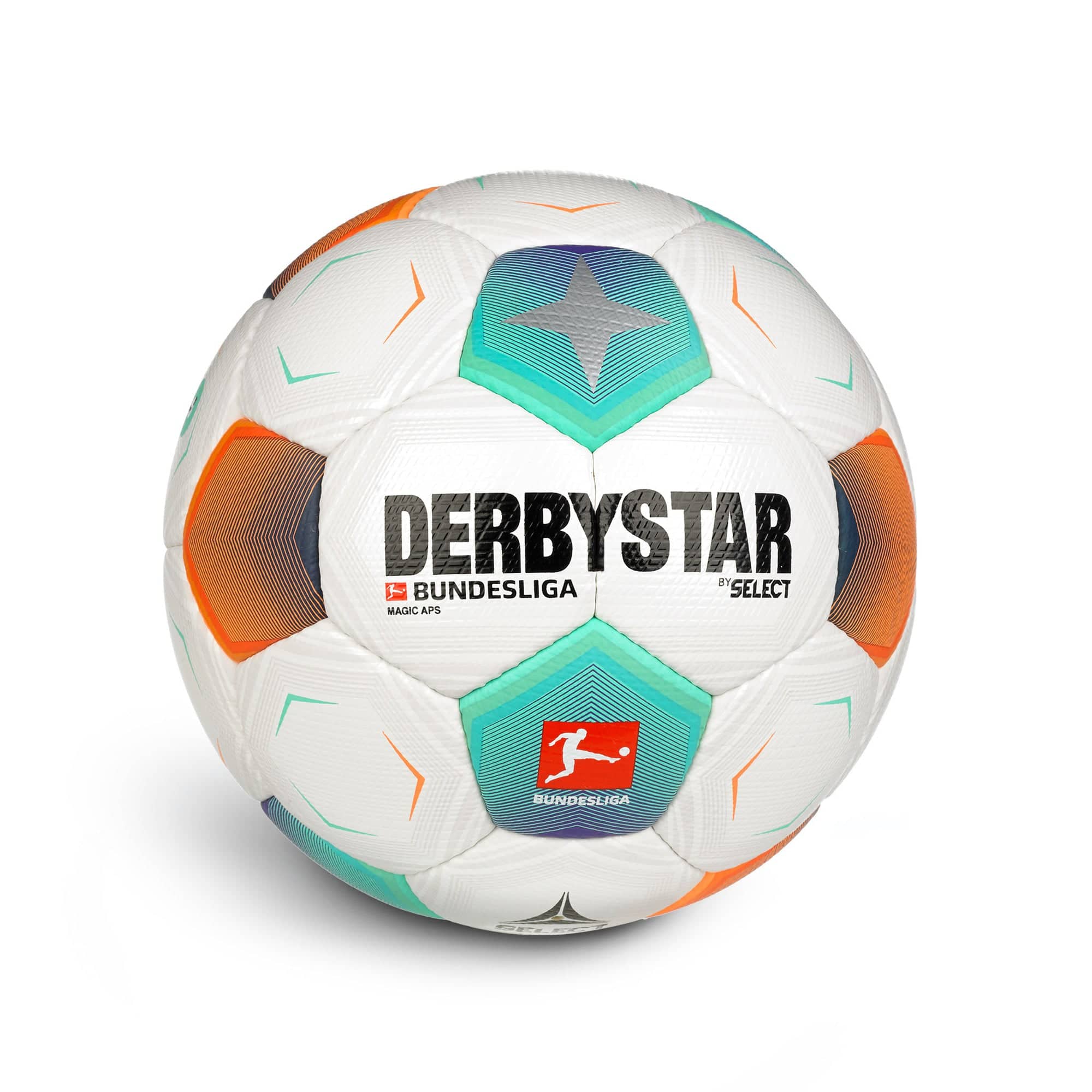 Derbystar Bundesliga Magic APS v23 Spielball 2023/2024 Weiss Türkis Orange