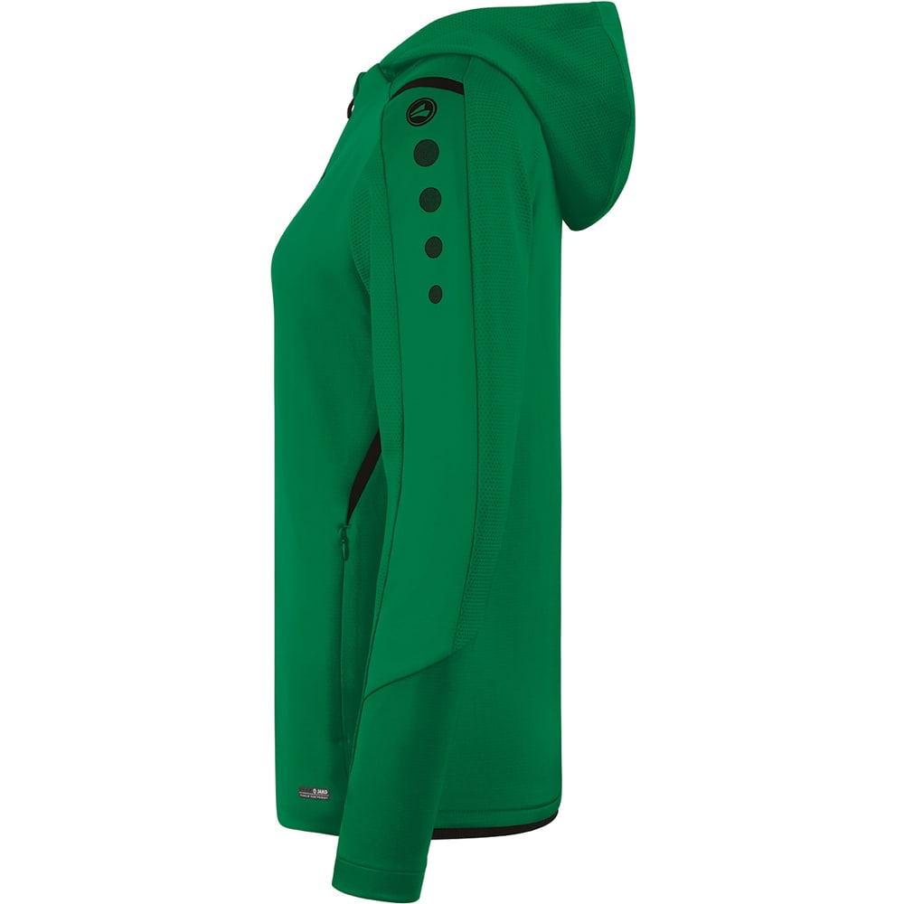 Jako Damen Trainingsjacke mit Kapuze Challenge grün-schwarz