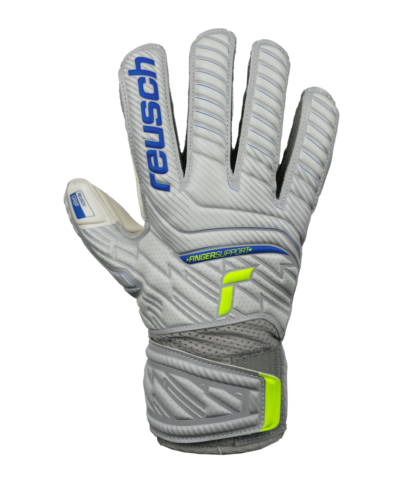 Reusch Attrakt Grip Finger Support TW-Handschuh Junior Grau Gelb F6016
